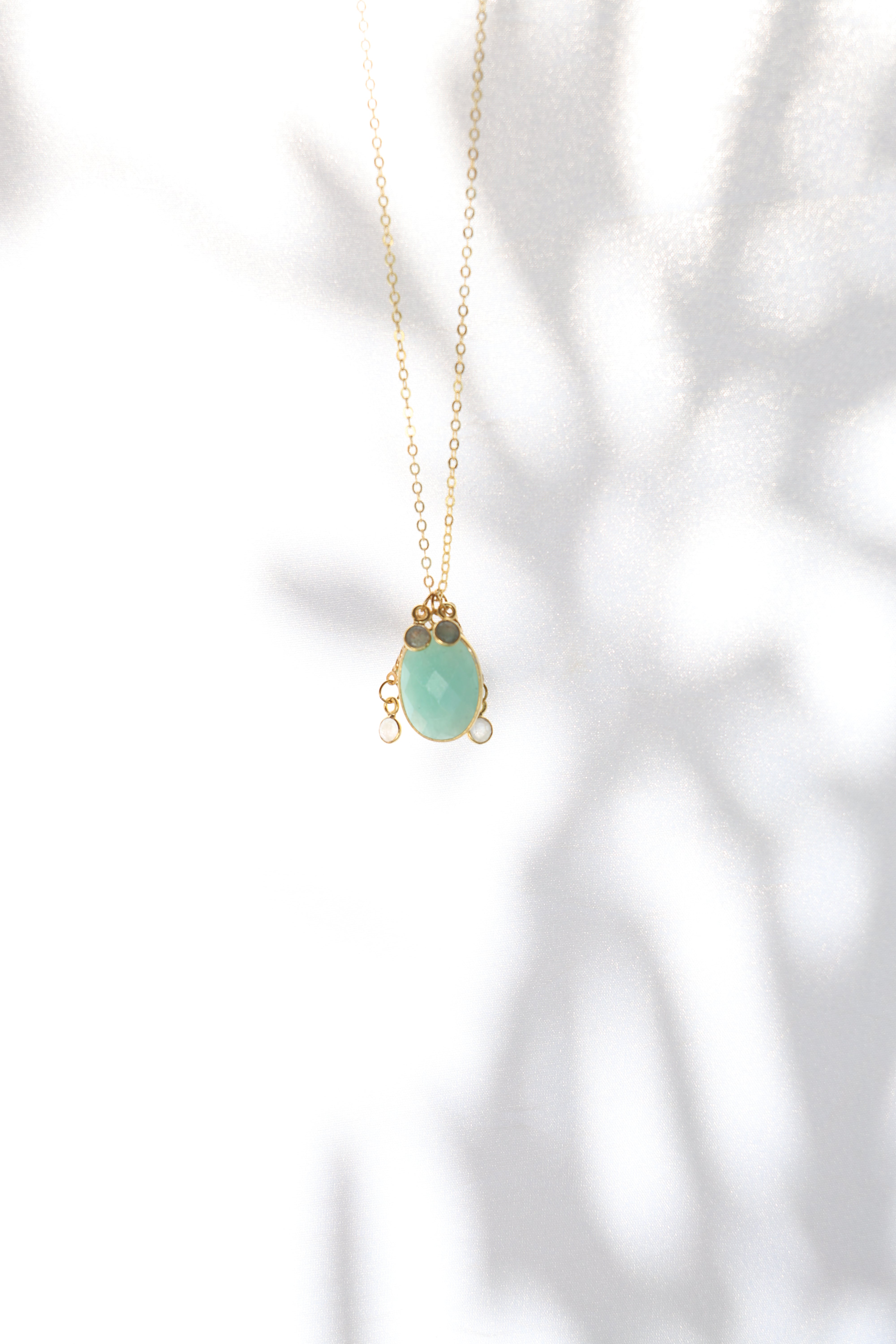 Vent léger — Collier Amazonite, Pierre de lune & Labradorite #2