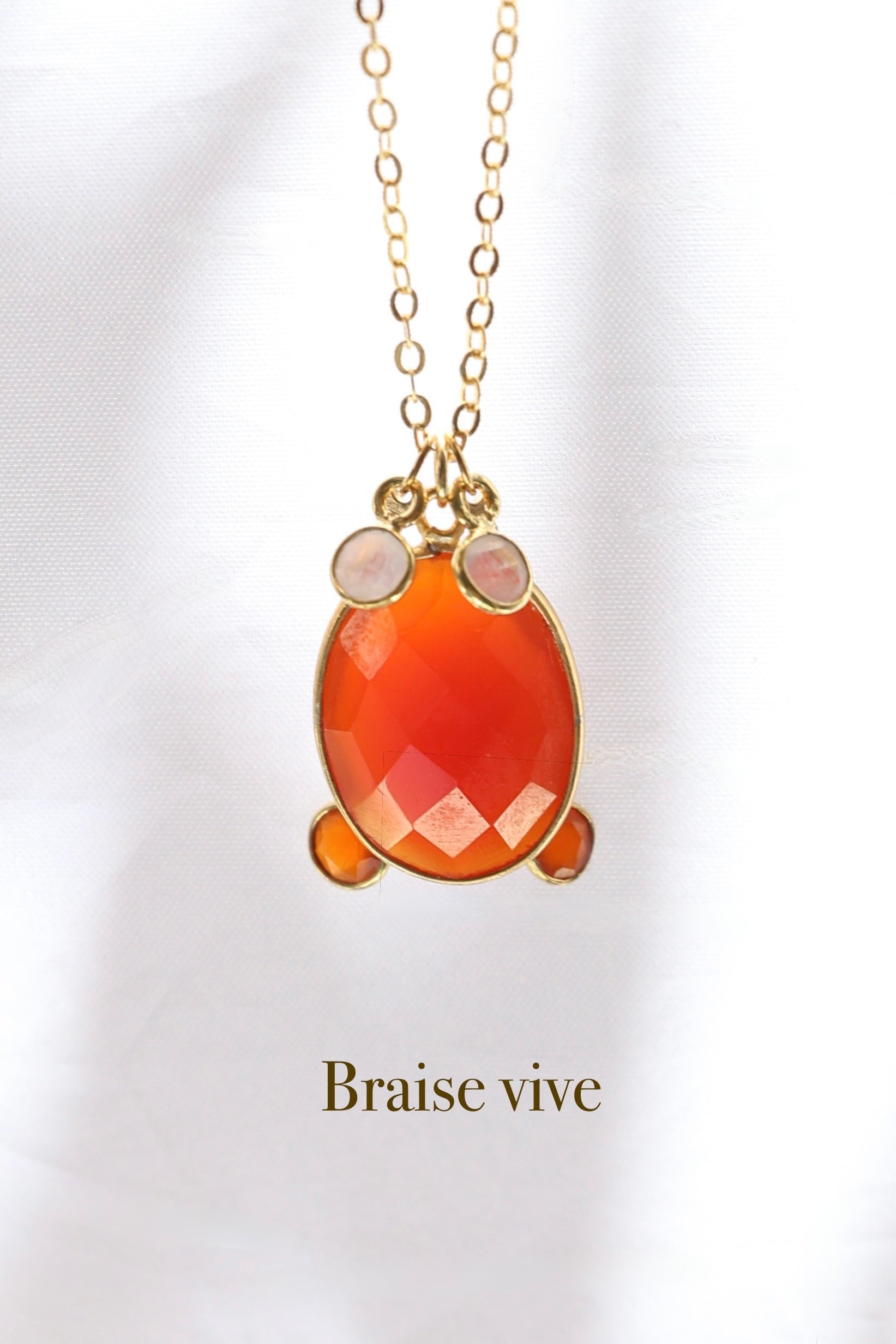 Braise vive — Collier Cornaline & Pierre de lune #10