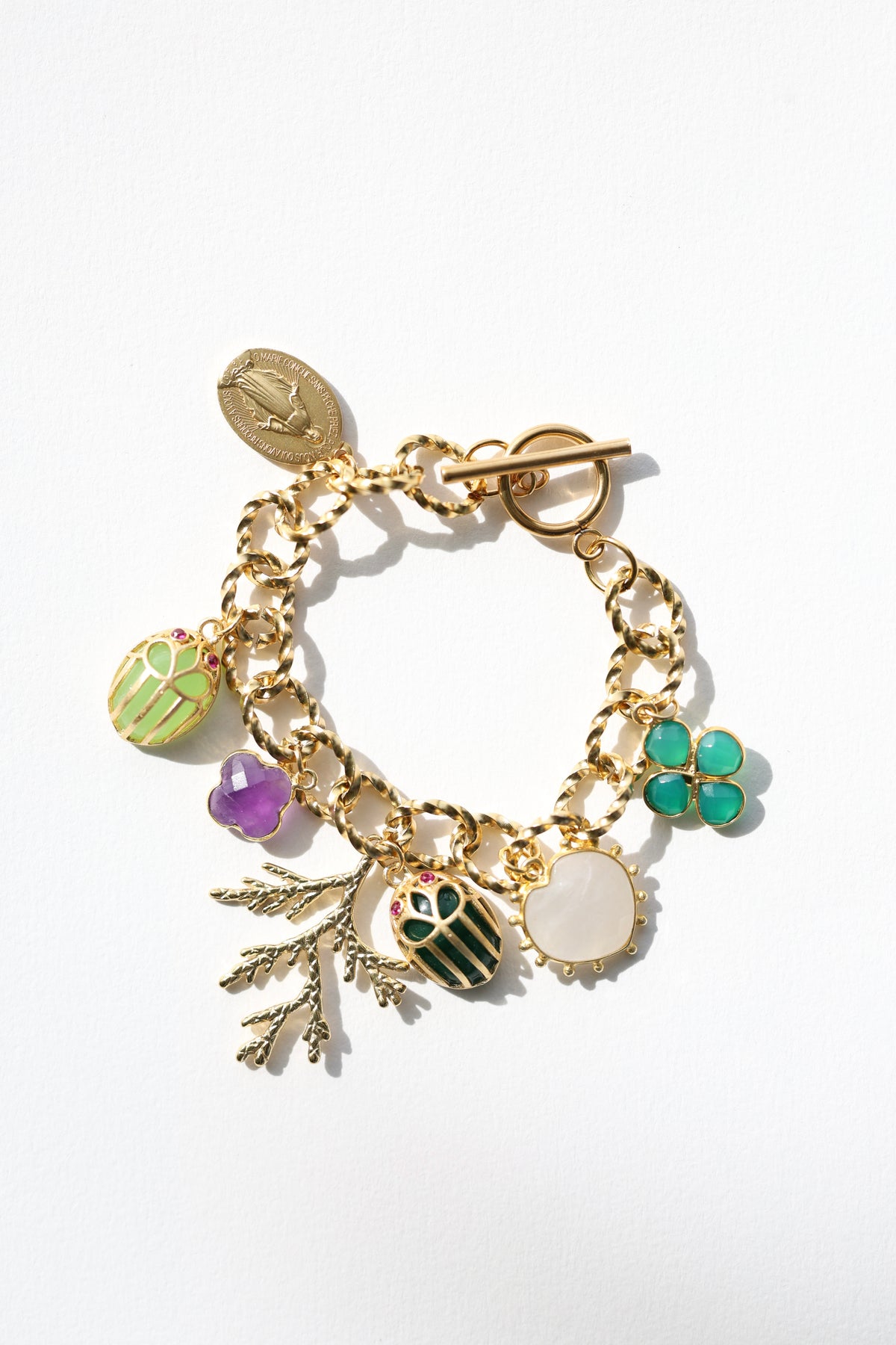 LE NATURALISTE — bracelet scarabées & pierres