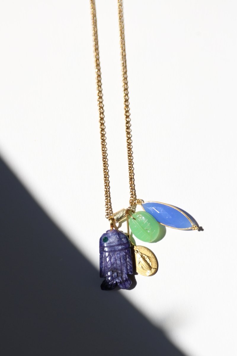La Bonne Pêche — collier poisson sculpté et médaille miraculeuse - Mathilde ma muse : bijoux de créateur