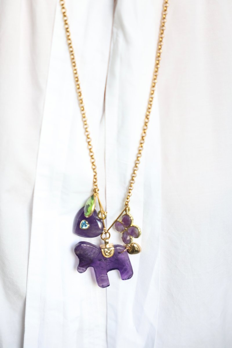 Le Souverain — Sautoir mobile en pierres fines sculptées - Mathilde ma muse : bijoux de créateur