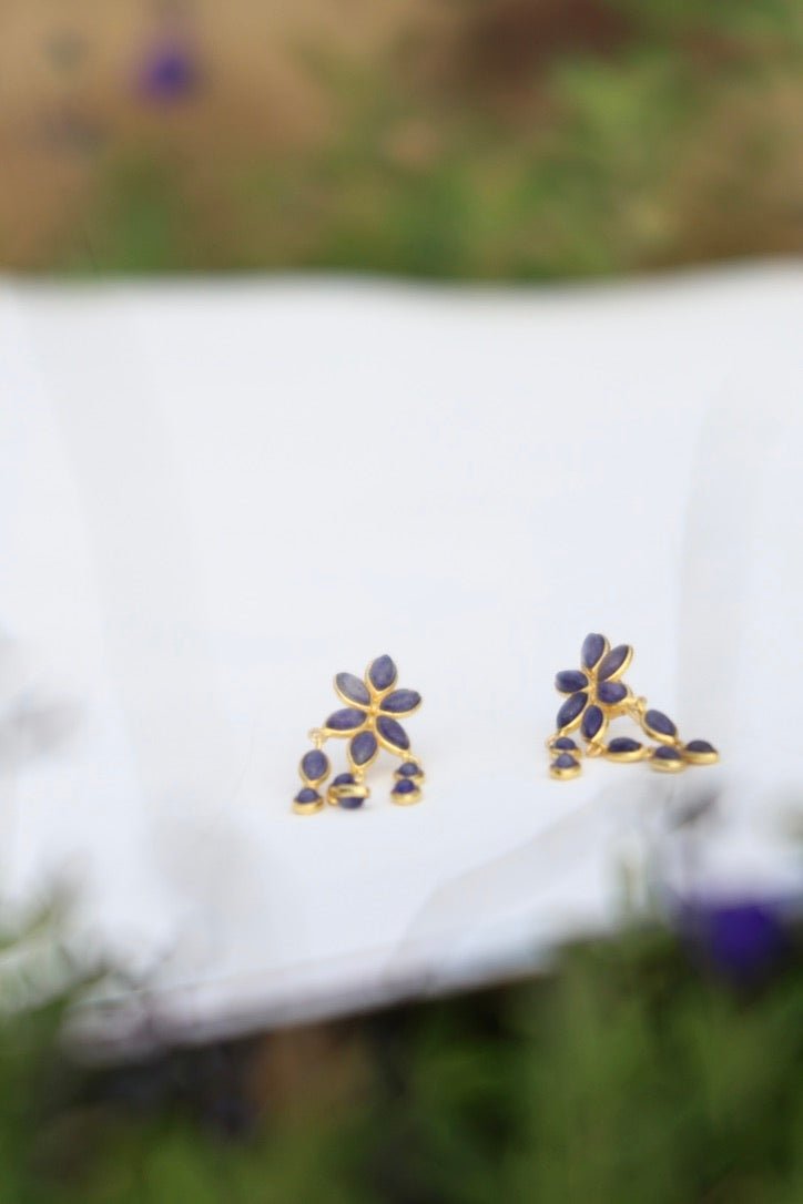 Les Florales – Boucles d’oreilles sodalite - Mathilde ma muse : bijoux de créateur