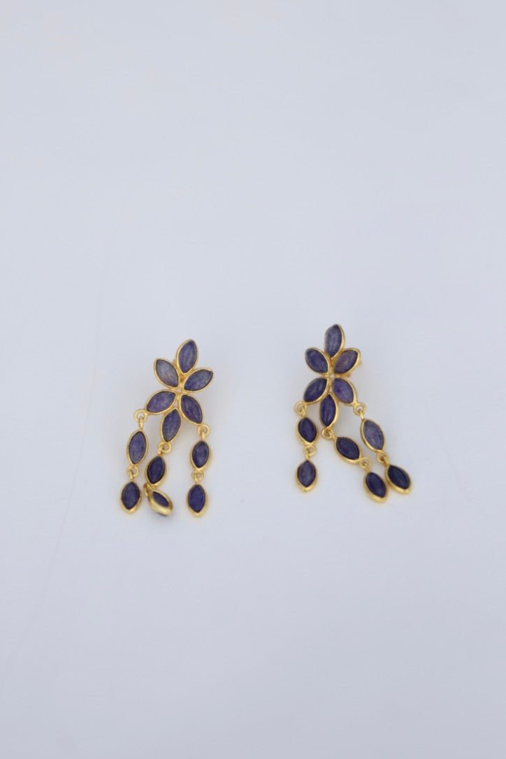 Les Florales – Boucles d’oreilles sodalite - Mathilde ma muse : bijoux de créateur