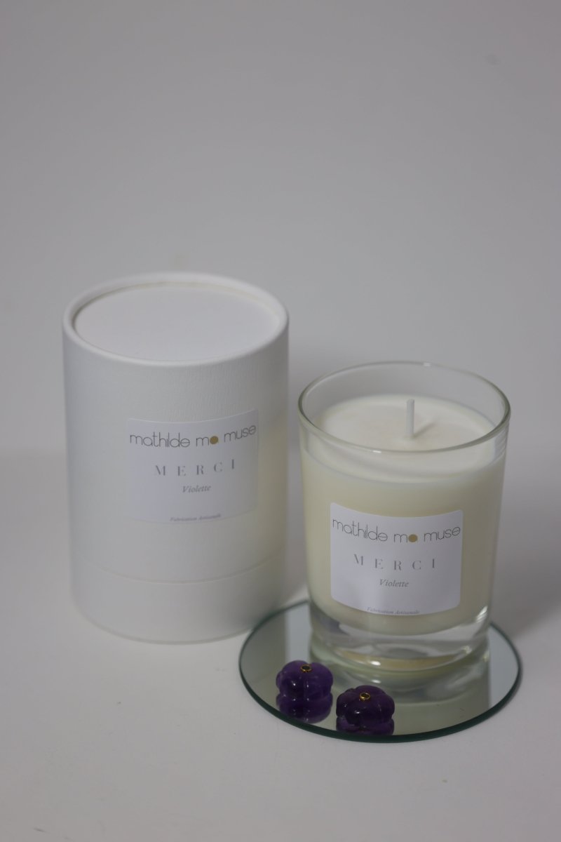Parfum et bougie "Merci" - Violette - Mathilde ma muse : bijoux de créateur