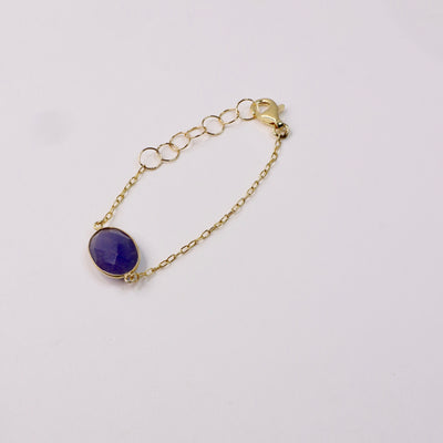 Bracelet chaîne lapis lazuli
