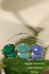 bracelet fil pierres semi-précieuses bleue vert