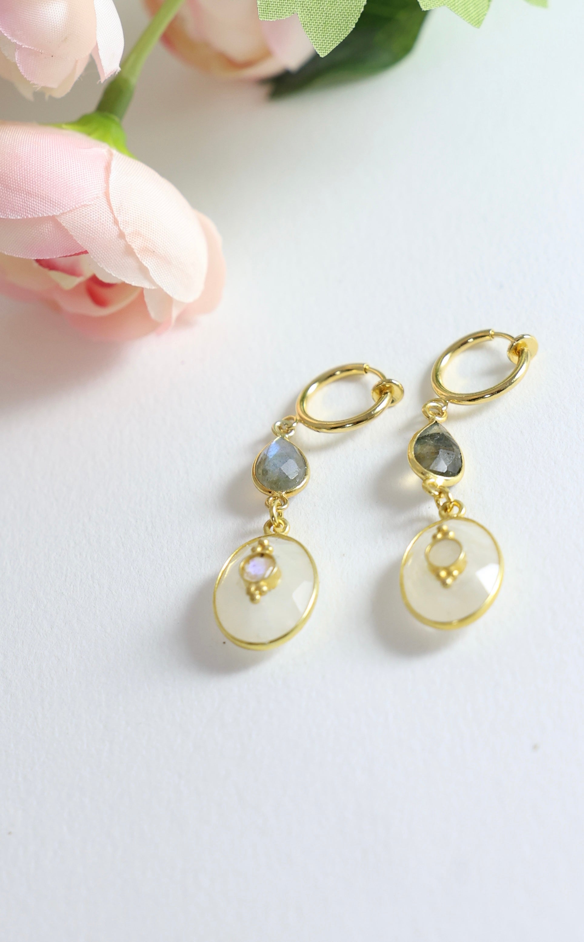 "Winter Garden" two stone earrings