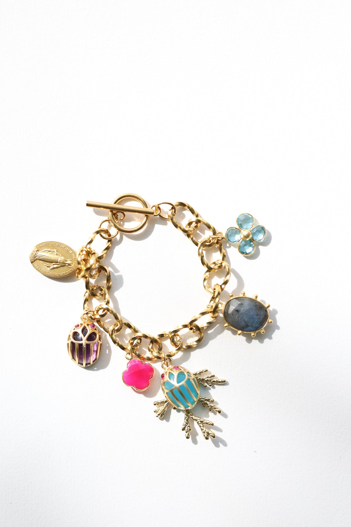 LE NATURALISTE — bracelet scarabées & pierres