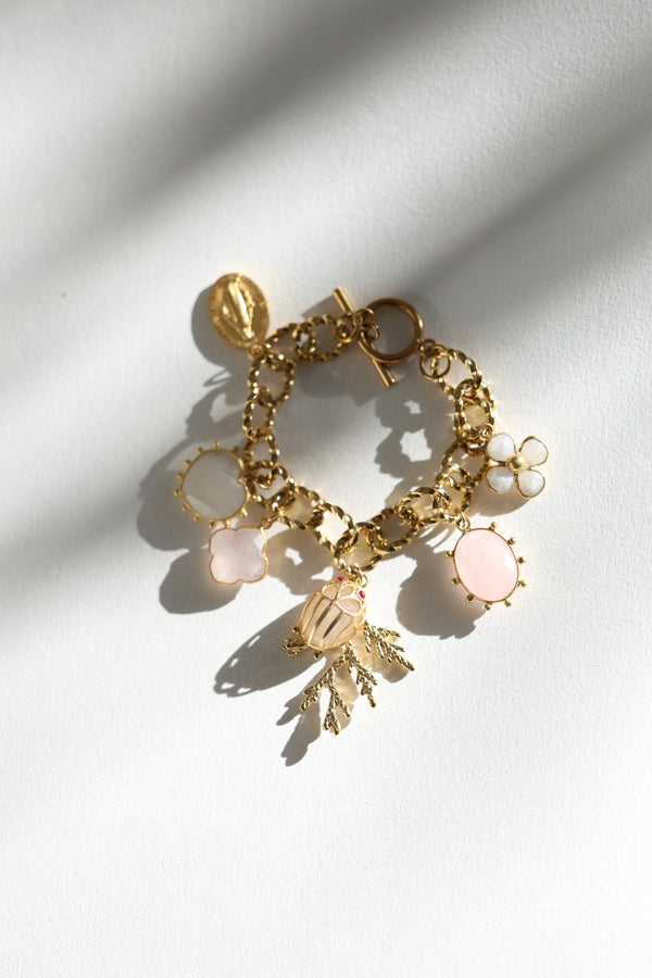 LE NATURALISTE — bracelet scarabées & pierres