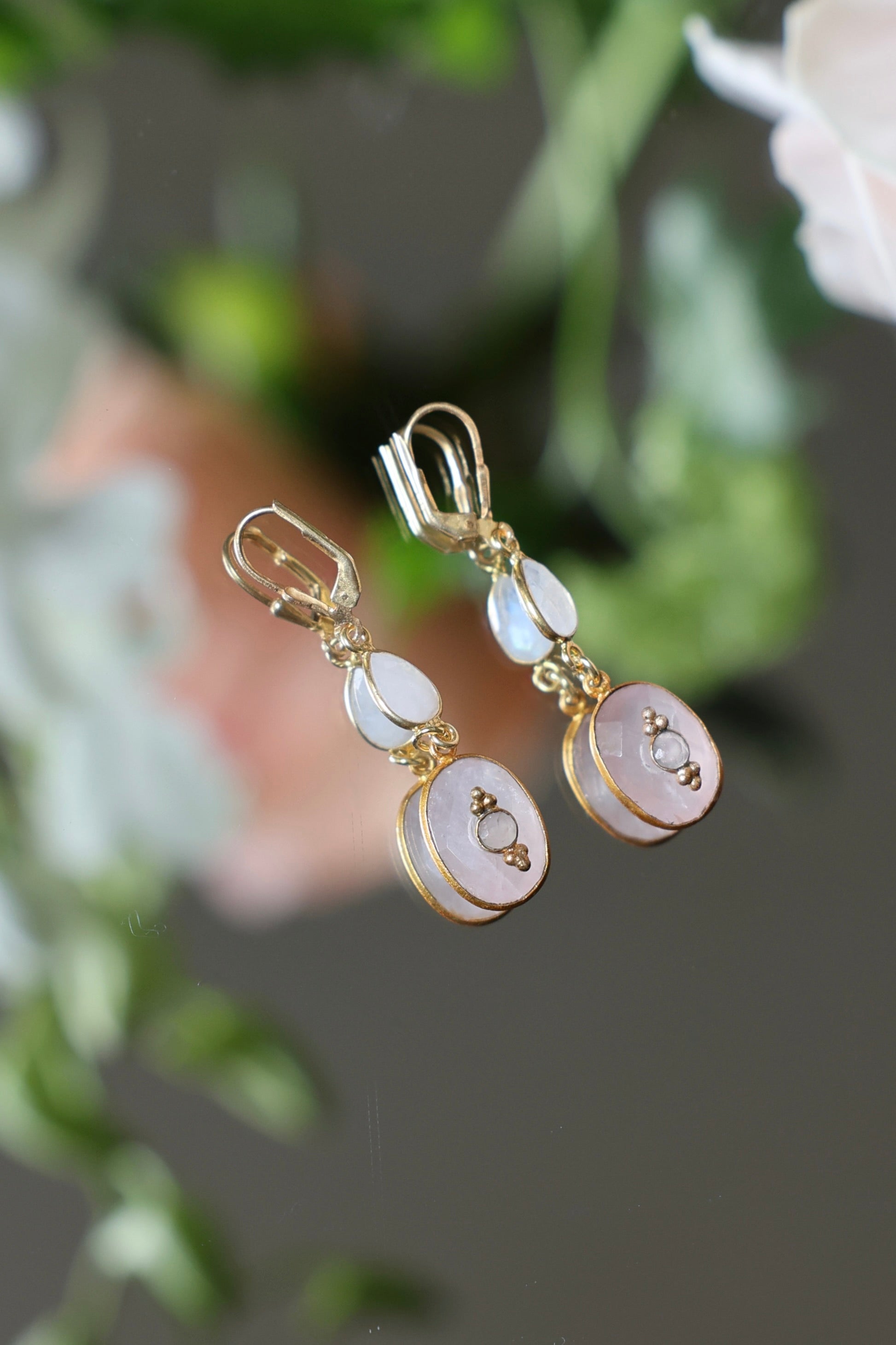 "Winter Garden" two stone earrings