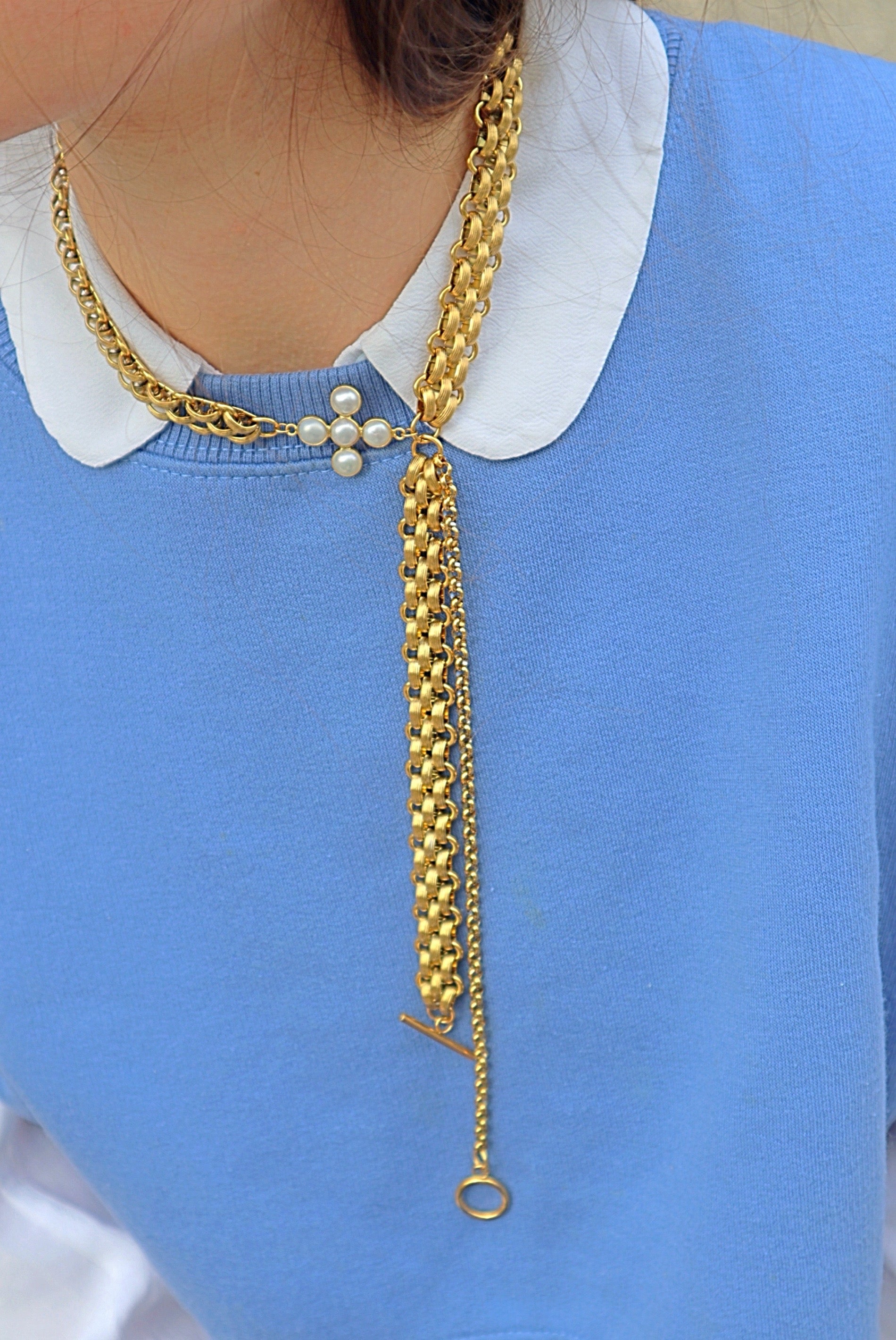 "Elegance Pearl" Tie Necklace - Félineance Collection