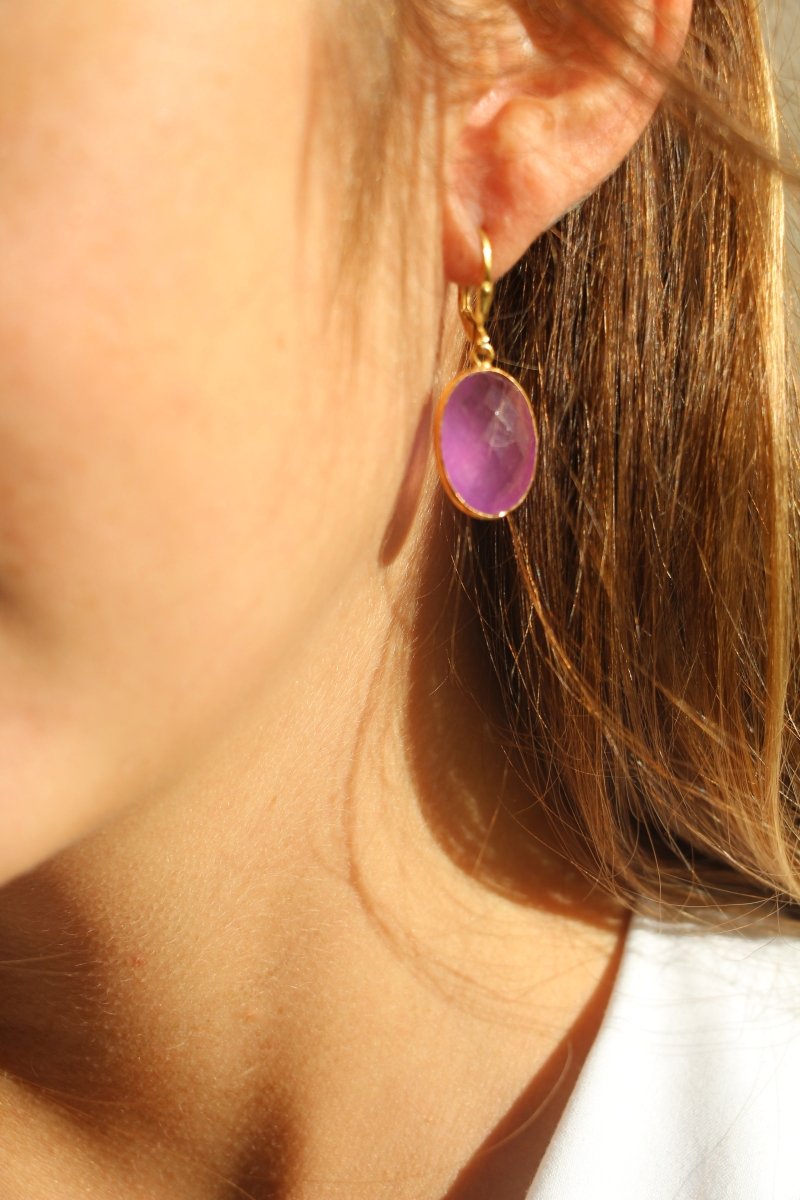 Boucles d'oreilles pierres - Mathilde ma muse : bijoux de créateur