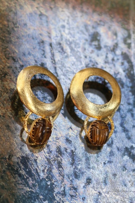 Boucles d'Oreilles Scarabées Lumineux - Mathilde ma muse : bijoux de créateur