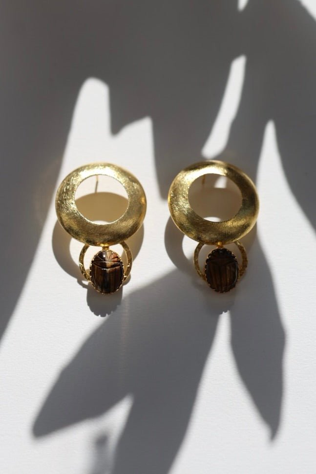Boucles d'Oreilles Scarabées Lumineux - Mathilde ma muse : bijoux de créateur