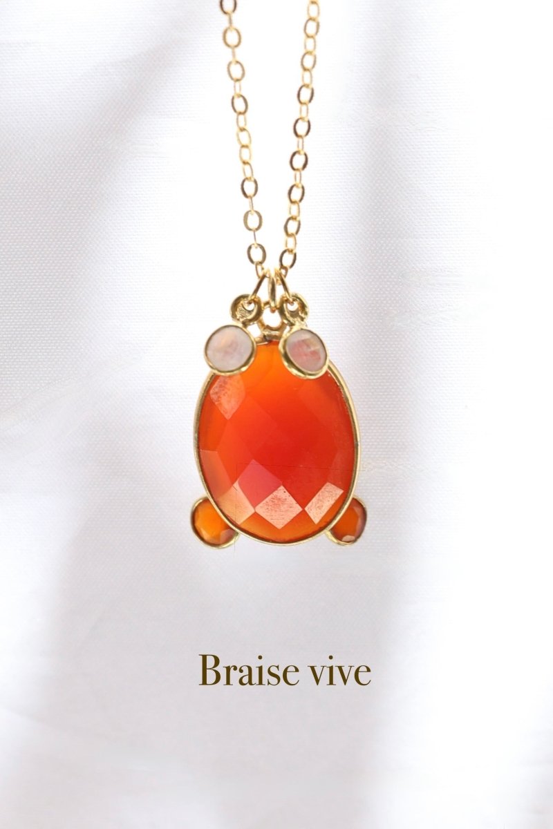 Braise vive — Collier Cornaline & Pierre de lune 10 - Mathilde ma muse : bijoux de créateur