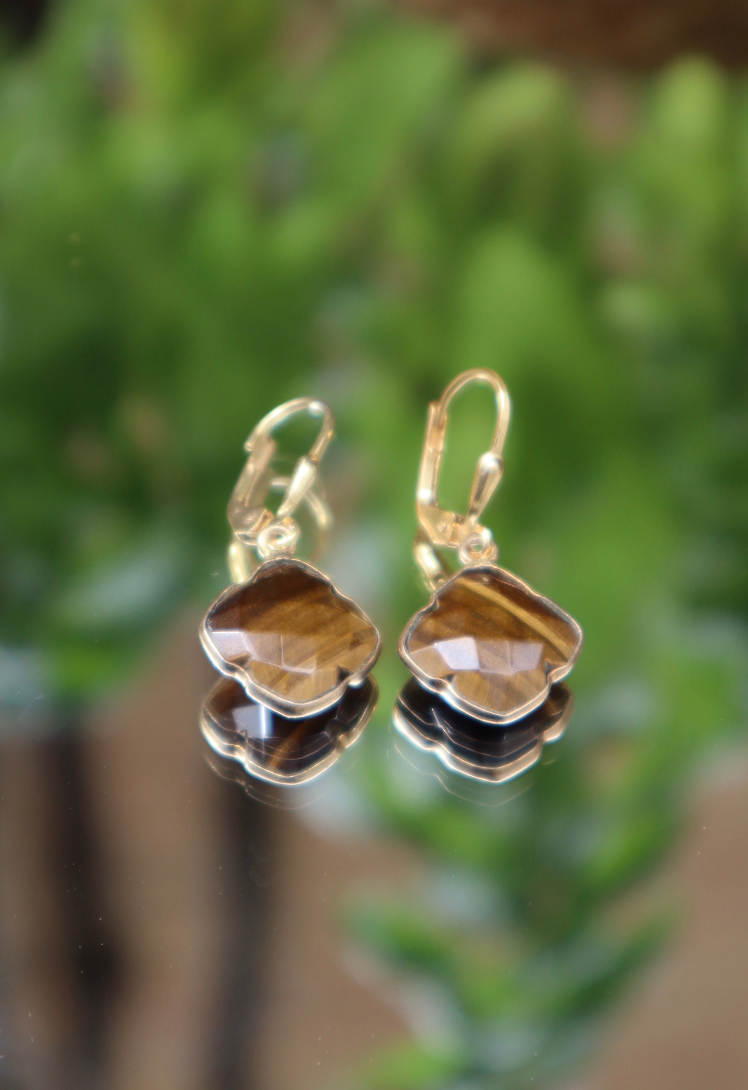 Flower of life stone earrings