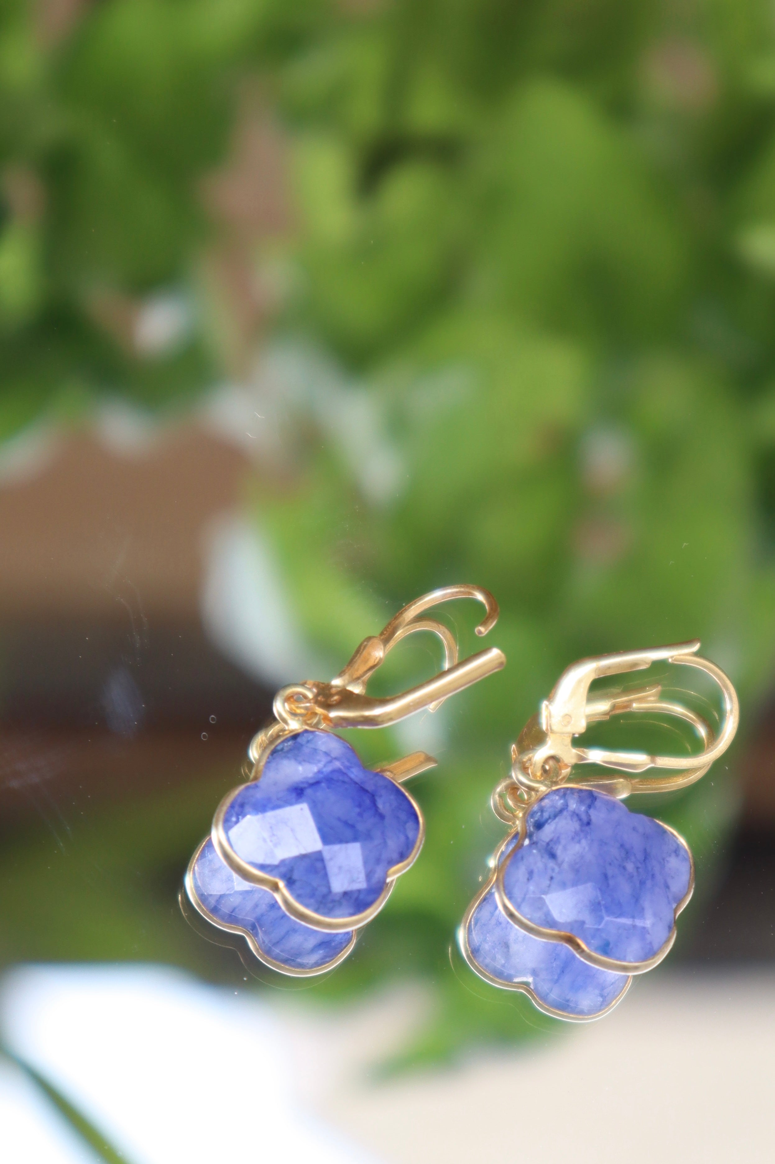 Flower of life stone earrings