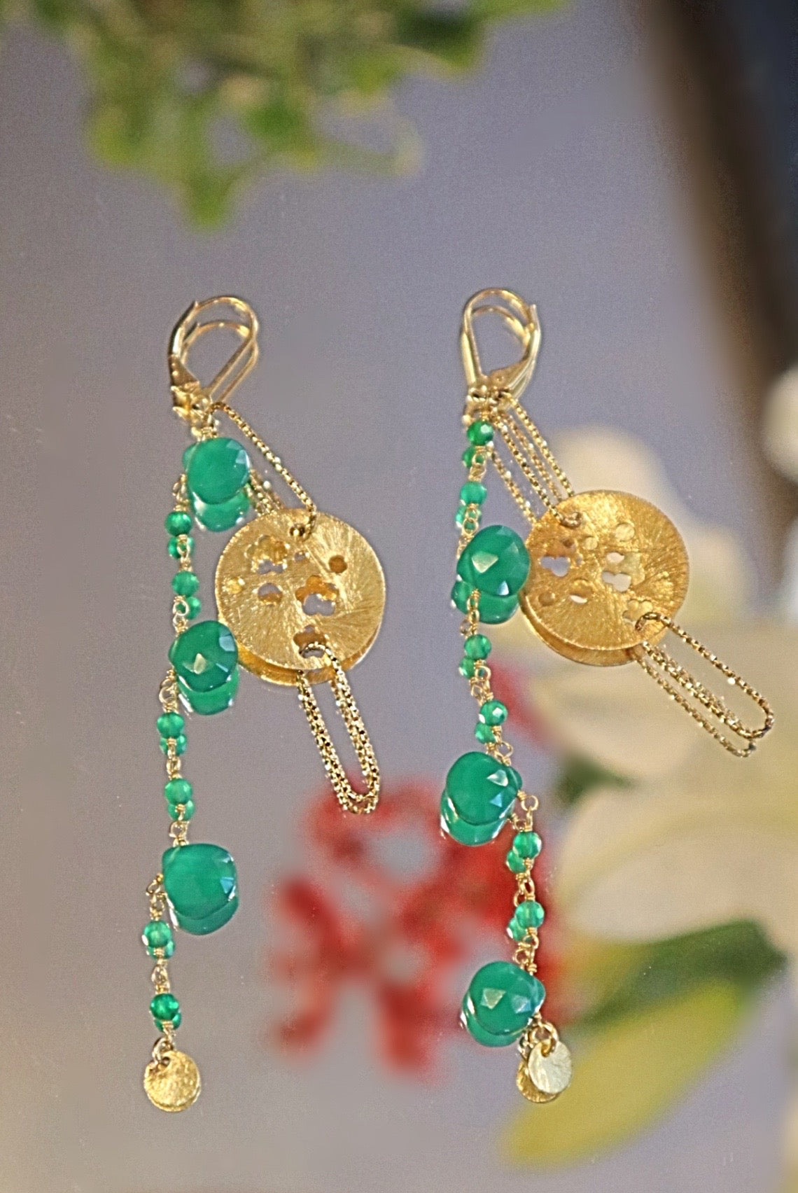 Sparkling Earrings: Enchanted Medals and Festive Stones