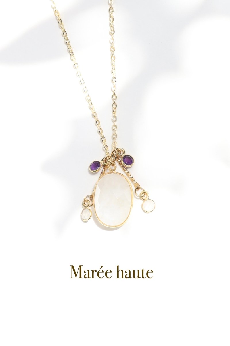 Marée haute — Collier Pierre de lune & Améthyste 7 - Mathilde ma muse : bijoux de créateur