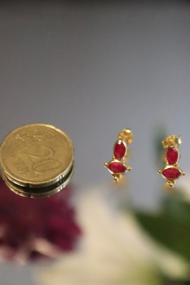 Puces d'Oreilles Élégance Intime en Vermeil - Mathilde ma muse : bijoux de créateur
