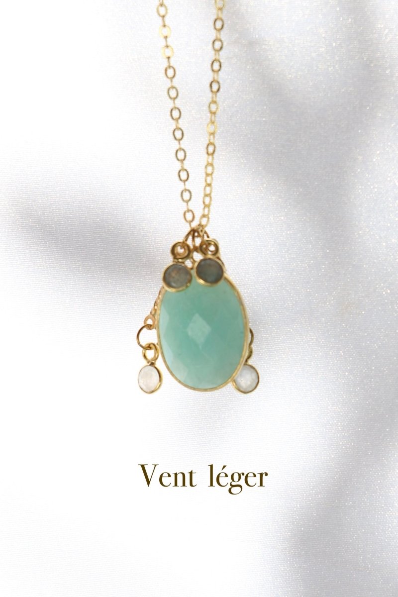 Vent léger — Collier Amazonite, Pierre de lune & Labradorite 2 - Mathilde ma muse : bijoux de créateur
