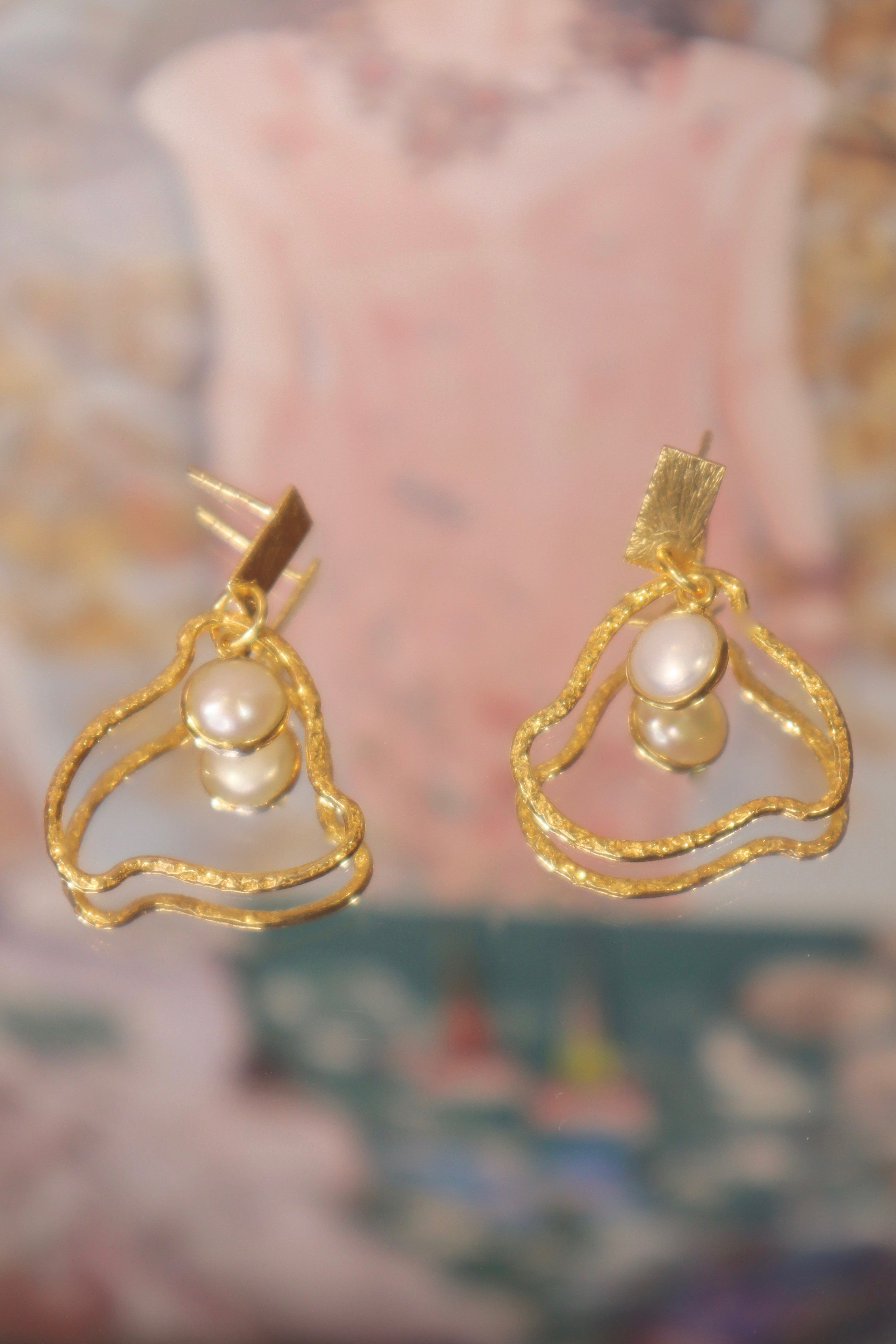 Boucles d'oreilles petit nuage perle 