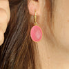 Boucles d'oreilles pierre calcédoine rose