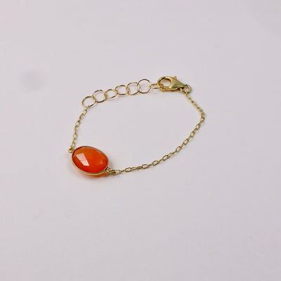 Bracelet chaîne calcédoine orange