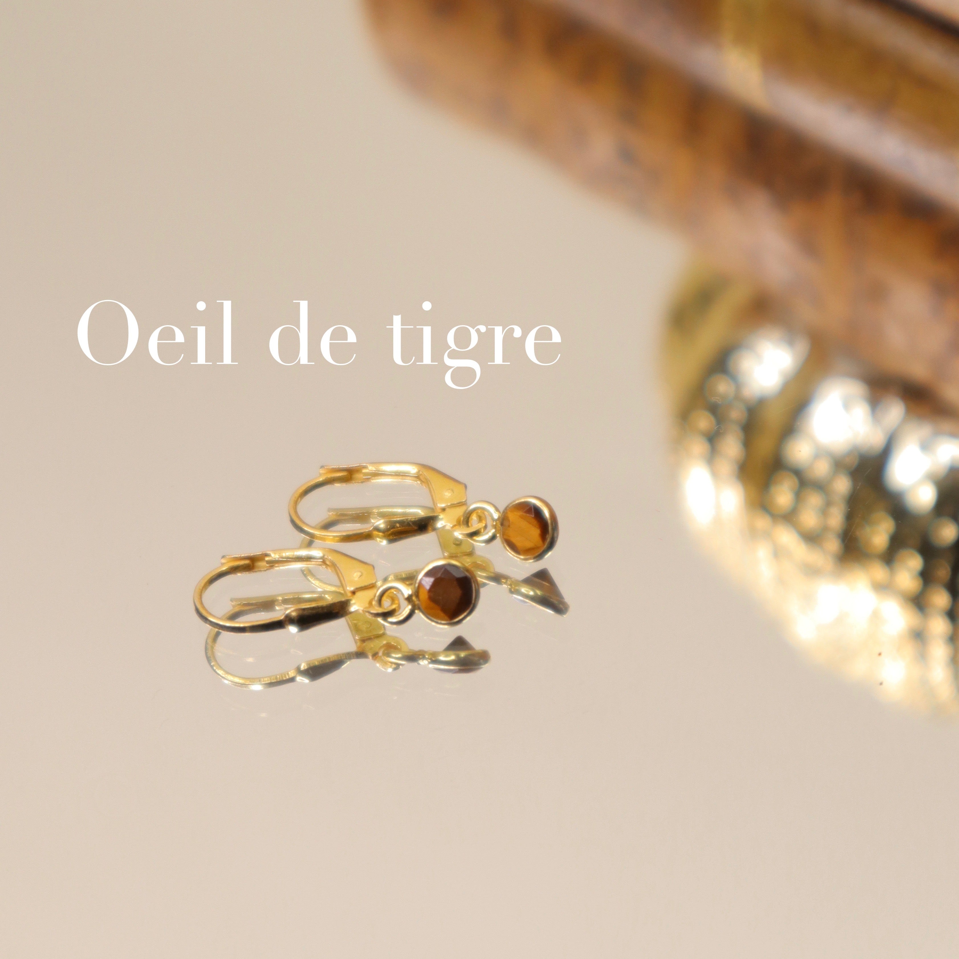 Boucles d'oreilles mini oeil de tigre