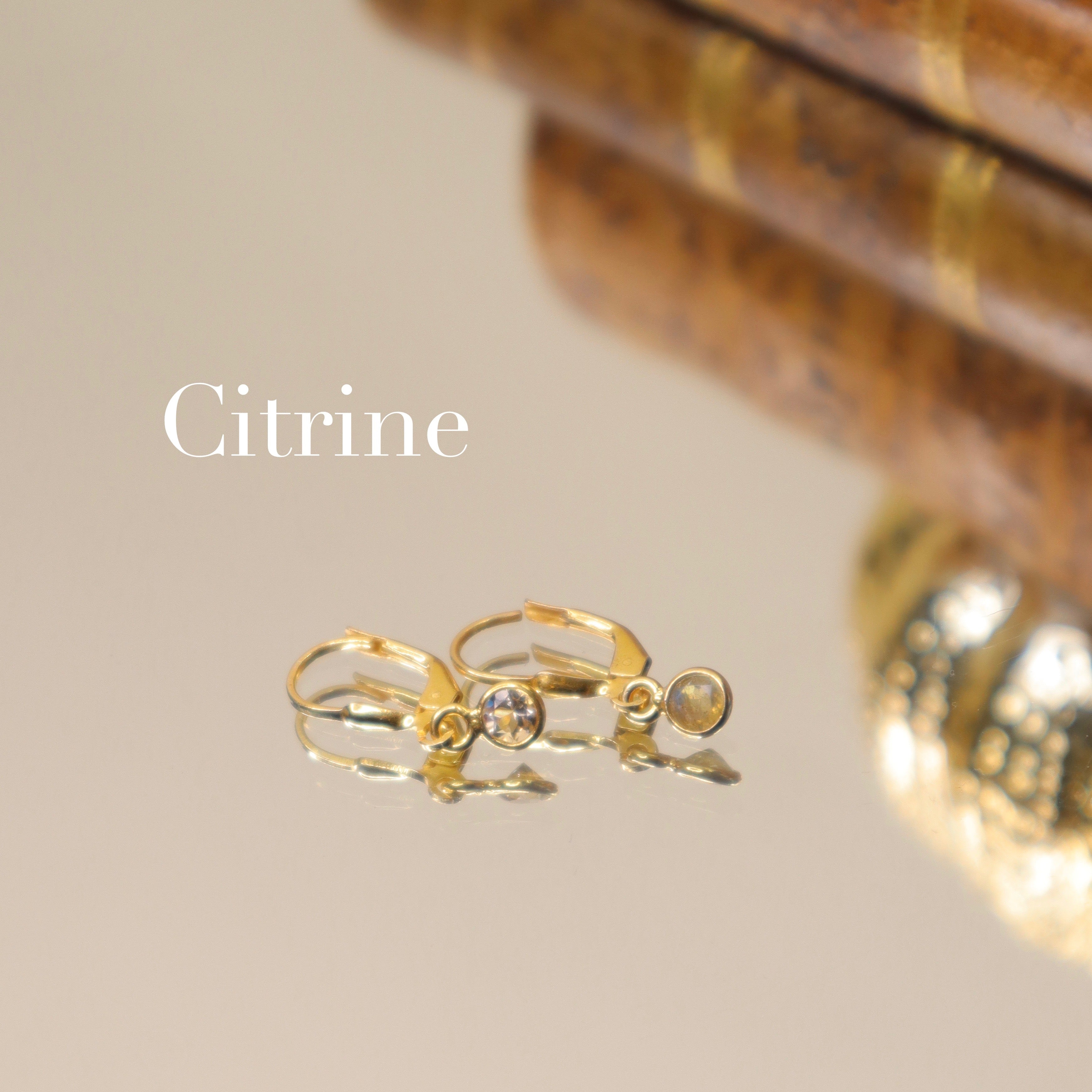 Boucles d'oreilles mini citrine 