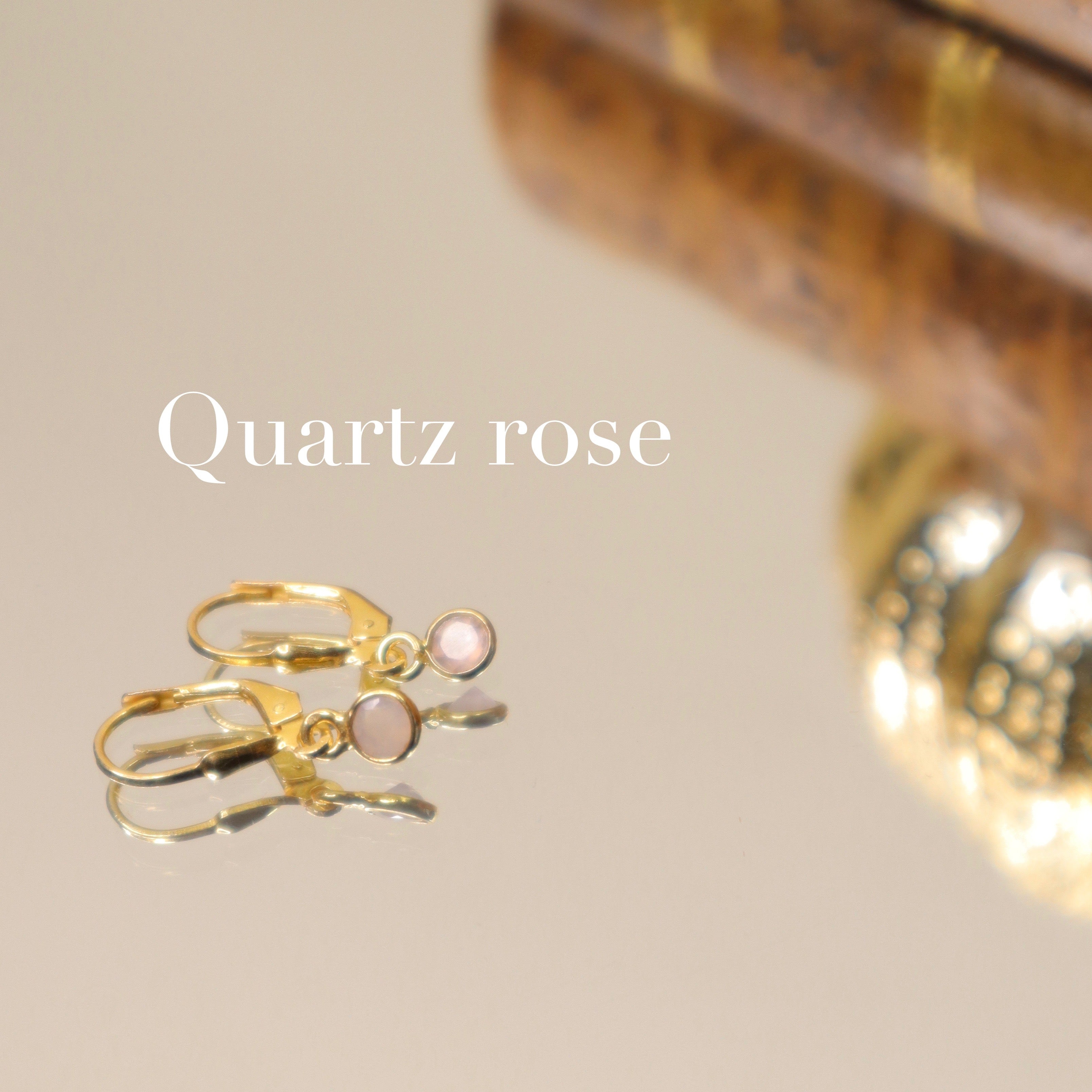 Boucles d'oreilles mini quartz rose