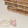 Boucles d'oreilles fermoir wishbone quartz rose