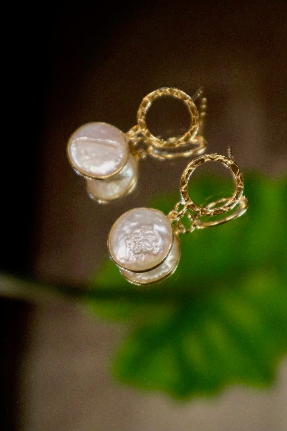 Boucles d'Oreilles Vermeil et Perles