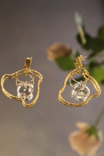 Boucles d'oreilles diamant de herkimer