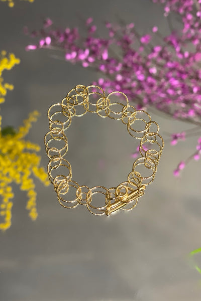 Bracelet chaîne bubble argent doré
