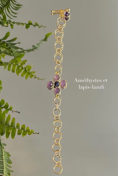 bracelet happy bubble améthyste et lapis lazuli