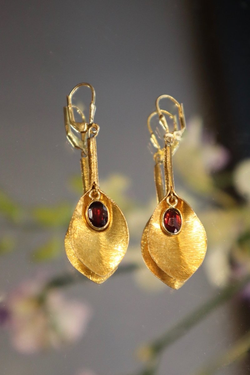 Boucles d’oreilles végétal en vermeil - Mathilde ma muse : bijoux de créateur