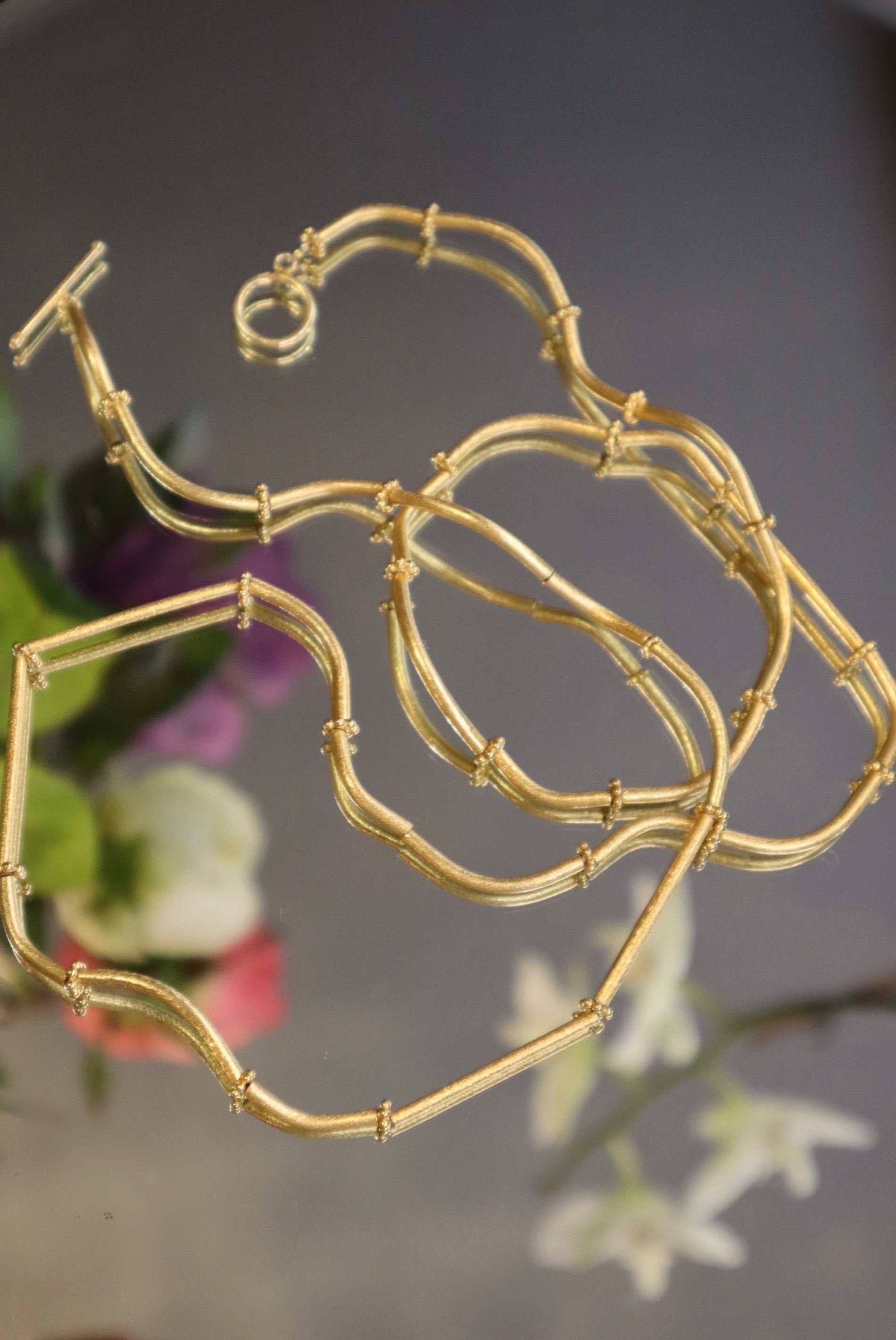 Vibrato Necklace - Vermeil Necklace with Arabesques - 85 cm